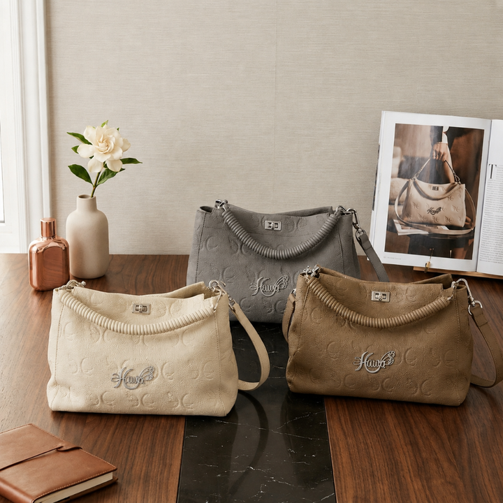 Hawa Monogram Ruched Tote